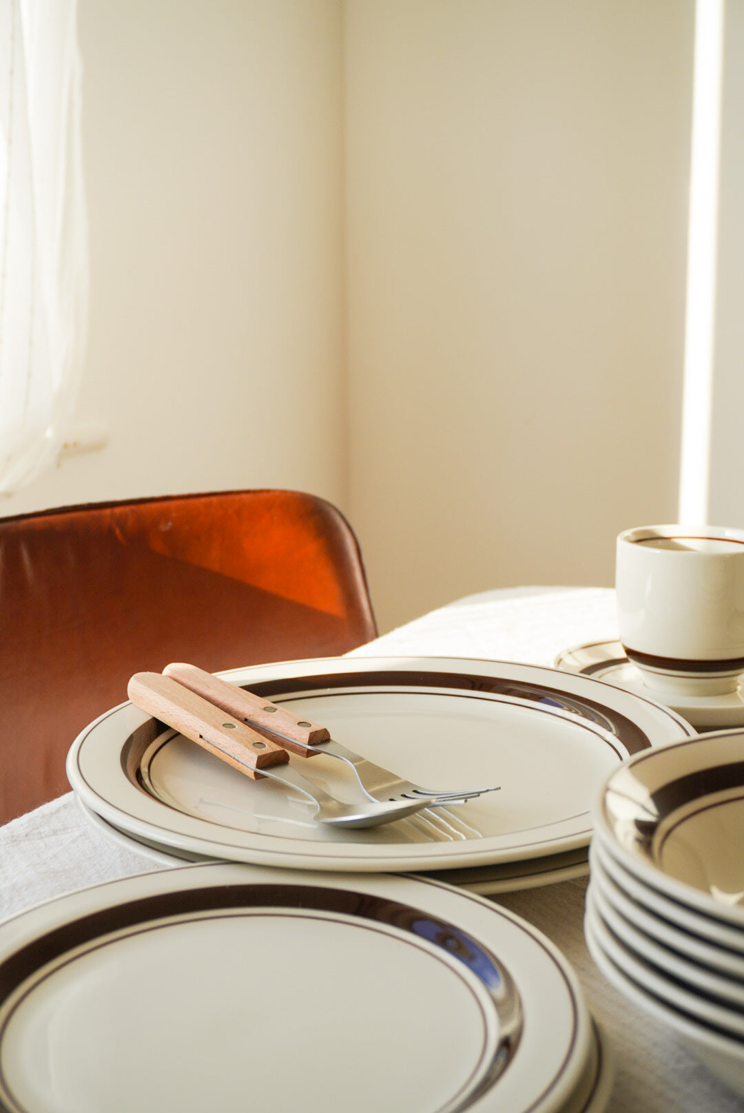 Hotel Line Dinner Plate Brown