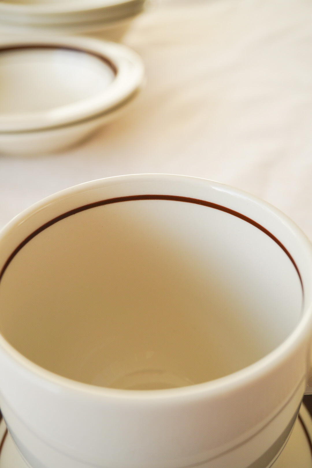 Hotel Line Cup & Saucer Set Brown